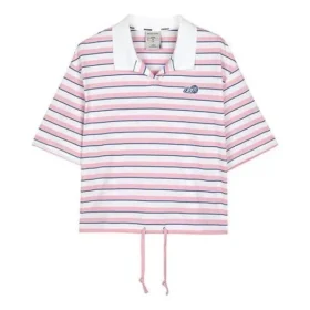 Pruhované polo tričko „Růžová Bílá“ Pruhované polo tričko „Růžová Bílá“