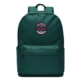 Retro studentský batoh na zip z textilu „Green“