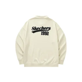 Skechers x Hilarious Monster Pletené polo tričko s dlouhým rukávem „Beige Black“