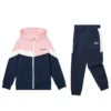 SKX Mikina s kapucí a elastickými manžetami, pletený sportovní komplet „Navy Pink White“