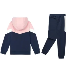 SKX Mikina s kapucí a elastickými manžetami, pletený sportovní komplet „Navy Pink White“