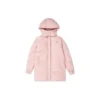 Středně dlouhá teplá péřová bunda s kapucí „Black Pink“