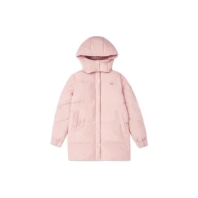 Středně dlouhá teplá péřová bunda s kapucí „Black Pink“