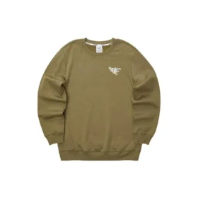 Svetr s potiskem písmen „Olive Green White“
