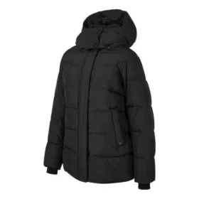 Teplá péřová bunda s kapucí střední délky „Black“