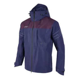 Tkaná bunda s kapucí „Navy Burgundy“