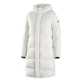 Tkaná dlouhá péřová bunda „White Black“ Tkaná dlouhá péřová bunda „White Black“