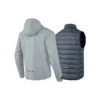 Tkaná péřová bunda 3 v 1 s kapucí „Grey Black“