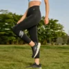 Těsné sportovní fitness legíny „černá šedá“