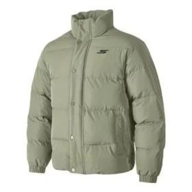 Waterproof péřová bunda s potiskem písmen „Olive Green“