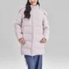 Základní dlouhá péřová bunda „Pink“