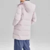 Základní dlouhá péřová bunda „Pink“