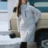 Základní dlouhá péřová bunda „White“
